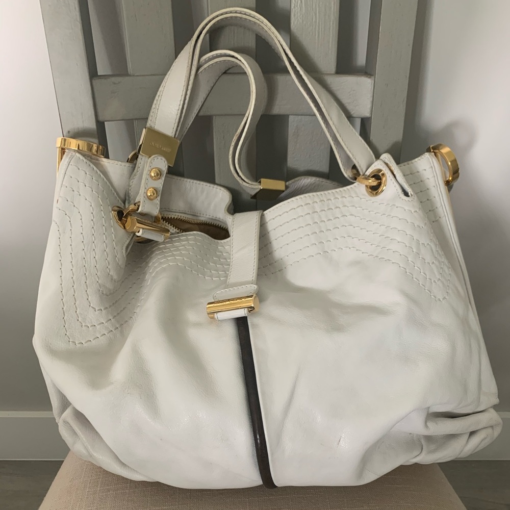 White jimmy choo handbag